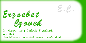 erzsebet czovek business card